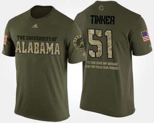 Men Carson Tinker Camo Alabama Crimson Tide #51 Short Sleeve With Message Military T-Shirt 768711-794