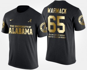 Mens Chance Warmack Black Alabama Crimson Tide #65 Short Sleeve With Message Gold Limited T-Shirt 307749-670