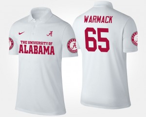 Men Chance Warmack White Alabama Crimson Tide #65 Official Name and Number Polo 597621-136