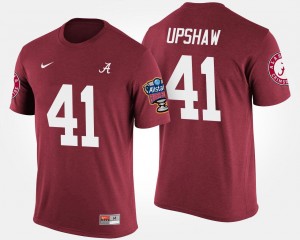 Men's Courtney Upshaw Crimson Alabama Crimson Tide #41 Sugar Bowl Bowl Game T-Shirt 484567-761