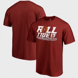 Men's Crimson Alabama Crimson Tide College Football Playoff 2017 National Champions Neutral Zone Bowl Game T-Shirt 108285-765