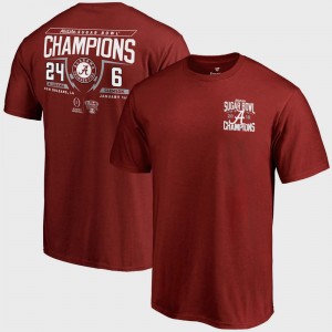 Mens Crimson Alabama Crimson Tide College Football Playoff 2018 Sugar Bowl Champions Fullback Score Bowl Game T-Shirt 422600-741