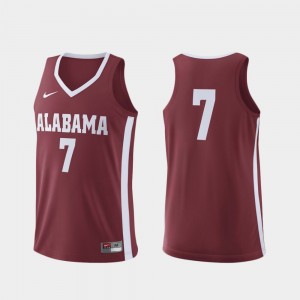 Mens Crimson Alabama Crimson Tide #7 College Basketball Replica Jerseys 252522-705