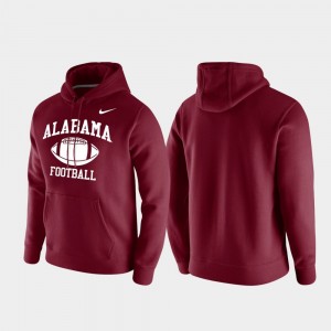 Men's Crimson Alabama Crimson Tide Club Fleece Retro Football Hoodie 994115-790