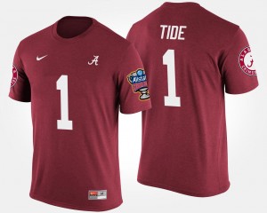 Mens Crimson Alabama Crimson Tide #1 No.1 Sugar Bowl Name and Number Bowl Game T-Shirt 858211-222