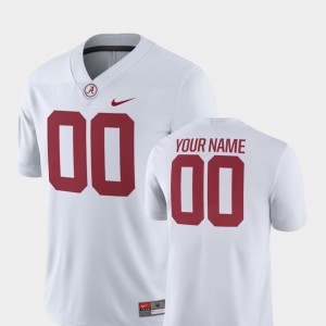 Men's Custom White Alabama Crimson Tide #00 2018 Game College Football Jersey 217488-368