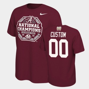 Men Custom Crimson Alabama Crimson Tide #00 3X CFP 2020 National Champions T-Shirt 907246-342