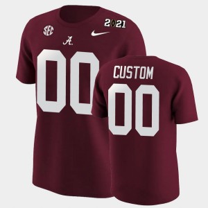 Mens Custom Crimson Alabama Crimson Tide #00 Alumni 2020 National Champions T-Shirt 508645-480
