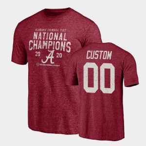 Men's Custom Crimson Alabama Crimson Tide #00 Tri-Blend 2020 National Champions T-Shirt 672911-391