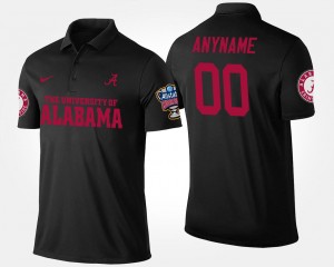Men Custom Black Alabama Crimson Tide #00 Sugar Bowl Name and Number Bowl Game Polo 577599-164