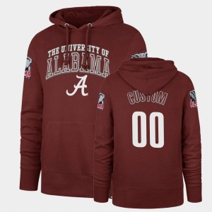 Mens Custom Cardinal Alabama Crimson Tide #00 Headline Double Decker Hoodie 682153-327