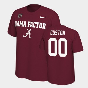Men's Custom Crimson Alabama Crimson Tide #00 Mantra College Football T-Shirt 116587-832
