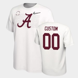 Mens Custom White Alabama Crimson Tide #00 Playoff College Football T-Shirt 190302-274