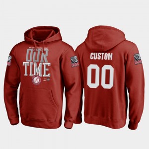 Mens Custom Crimson Alabama Crimson Tide #00 College Football Playoff Counter 2018 Orange Bowl Bound Hoodie 542355-124