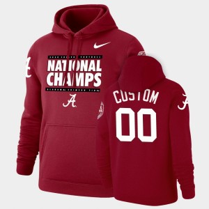 Men Custom Crimson Alabama Crimson Tide #00 Pullover 2020 National Champions Hoodie 725367-371