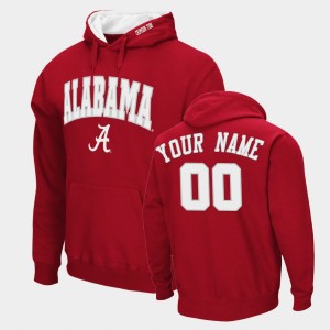 Mens Custom Crimson Alabama Crimson Tide #00 Pullover Arch & Logo 2.0 Hoodie 265049-188