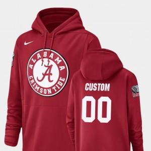 Men Custom Crimson Alabama Crimson Tide #00 Football Performance Champ Drive Hoodie 495155-634