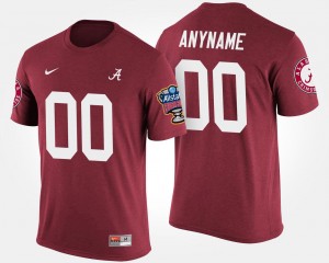 Mens Custom Crimson Alabama Crimson Tide #00 Sugar Bowl Name and Number Bowl Game T-Shirt 973567-933