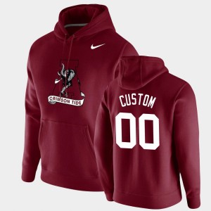 Men Custom Crimson Alabama Crimson Tide #00 Pullover Vintage School Logo Hoodie 435046-113