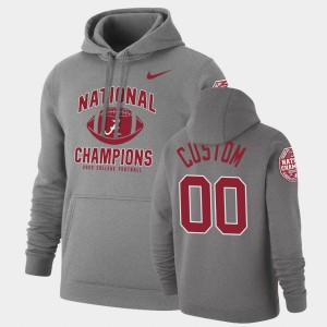 Mens Custom Heathered Gray Alabama Crimson Tide #00 Retro Pullover 2020 National Champions Hoodie 196484-212