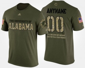 Men Custom Camo Alabama Crimson Tide #00 Short Sleeve With Message Military T-Shirt 851781-966