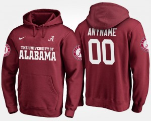 Men Custom Crimson Alabama Crimson Tide #00 Official Name and Number Hoodie 411735-917
