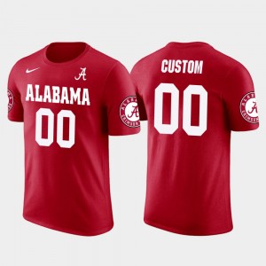 Mens Custom Red Alabama Crimson Tide #00 Cotton Football Future Stars T-Shirt 456791-685