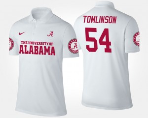 Mens Dalvin Tomlinson White Alabama Crimson Tide #54 High School Name and Number Polo 701622-822