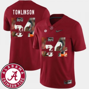 Men Dalvin Tomlinson Crimson Alabama Crimson Tide #54 Football Pictorial Fashion Jerseys 949161-847