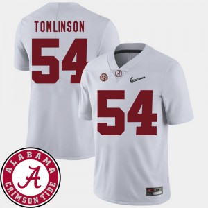 Men Dalvin Tomlinson White Alabama Crimson Tide #54 2018 SEC Patch College Football Jersey 757157-852