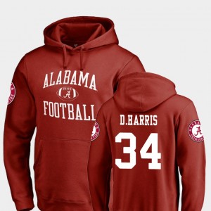 Men's Damien Harris Crimson Alabama Crimson Tide #34 College Football Neutral Zone Hoodie 858375-955