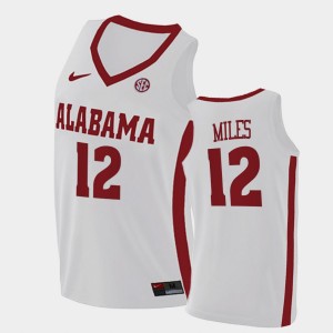 Mens Darius Miles White Alabama Crimson Tide #12 2021 Swingman College Basketball Jersey 695141-686