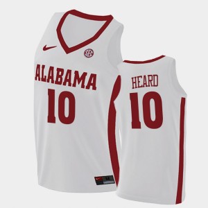 Mens Delaney Heard White Alabama Crimson Tide #10 2021 Swingman College Basketball Jersey 916652-343