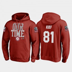 Men Derek Kief Crimson Alabama Crimson Tide #81 College Football Playoff Counter 2018 Orange Bowl Bound Hoodie 778990-326