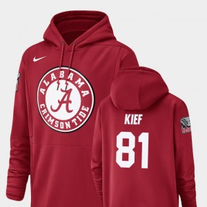Mens Derek Kief Crimson Alabama Crimson Tide #81 Football Performance Champ Drive Hoodie 783176-589