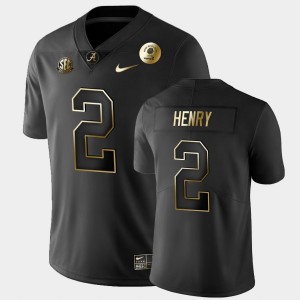 Mens Derrick Henry Black Alabama Crimson Tide #2 Golden Edition 2021 Rose Bowl Jersey 524837-647