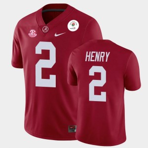 Men's Derrick Henry Crimson Alabama Crimson Tide #2 Champions 2021 Rose Bowl Jersey 424439-326
