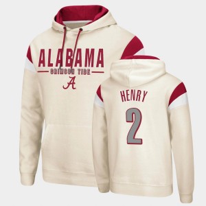 Men Derrick Henry Cream Alabama Crimson Tide #2 Pullover Fortress Hoodie 946744-960