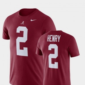 Mens Derrick Henry Crimson Alabama Crimson Tide #2 Football Performance Name and Number T-Shirt 161740-931
