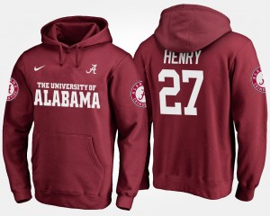 Mens Derrick Henry Crimson Alabama Crimson Tide #27 University Name and Number Hoodie 525825-375