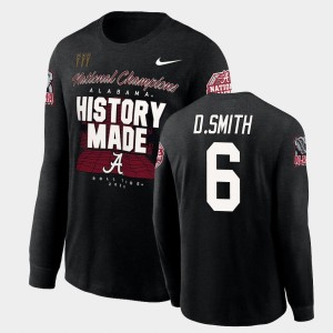 Mens DeVonta Smith Black Alabama Crimson Tide #6 History Made Long Sleeve 2020 National Champions T-Shirt 691688-884