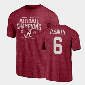Men's DeVonta Smith Crimson Alabama Crimson Tide #6 Tri-Blend 2020 National Champions T-Shirt 965683-340