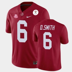 Men DeVonta Smith Crimson Alabama Crimson Tide #6 Heisman Trophy 2021 Rose Bowl Jersey 130589-183