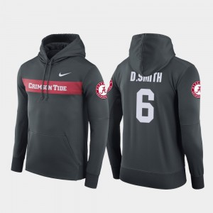 Men DeVonta Smith Anthracite Alabama Crimson Tide #6 Football Performance Sideline Seismic Hoodie 188512-627
