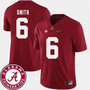 Men's DeVonta Smith Crimson Alabama Crimson Tide #6 2018 SEC Patch College Football Jersey 117014-850