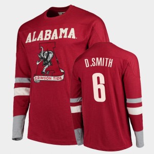 Mens DeVonta Smith Crimson Alabama Crimson Tide #6 Football Long Sleeve Old School T-Shirt 595777-415