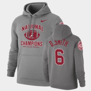 Men's DeVonta Smith Heathered Gray Alabama Crimson Tide #6 Retro Pullover 2020 National Champions Hoodie 407532-690
