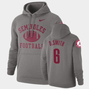 Men DeVonta Smith Heathered Gray Alabama Crimson Tide #6 Pullover Retro Football Hoodie 495213-991