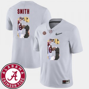 Men DeVonta Smith White Alabama Crimson Tide #6 Football Pictorial Fashion Jersey 374577-355
