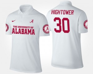 Men's Dont'a Hightower White Alabama Crimson Tide #30 2025-26 Name and Number Polo 663342-116